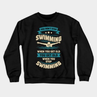 Swimming Old Man Swimmer Grandpa Gift Crewneck Sweatshirt